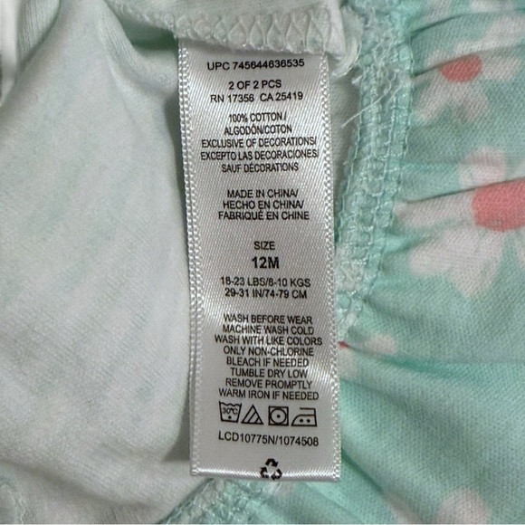 Little Me NWT Mint Floral Bubble Dress & Hat Baby Girl 12M - Picture 10 of 11